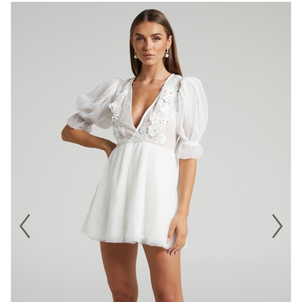 Akshia mini dress puff sleeve